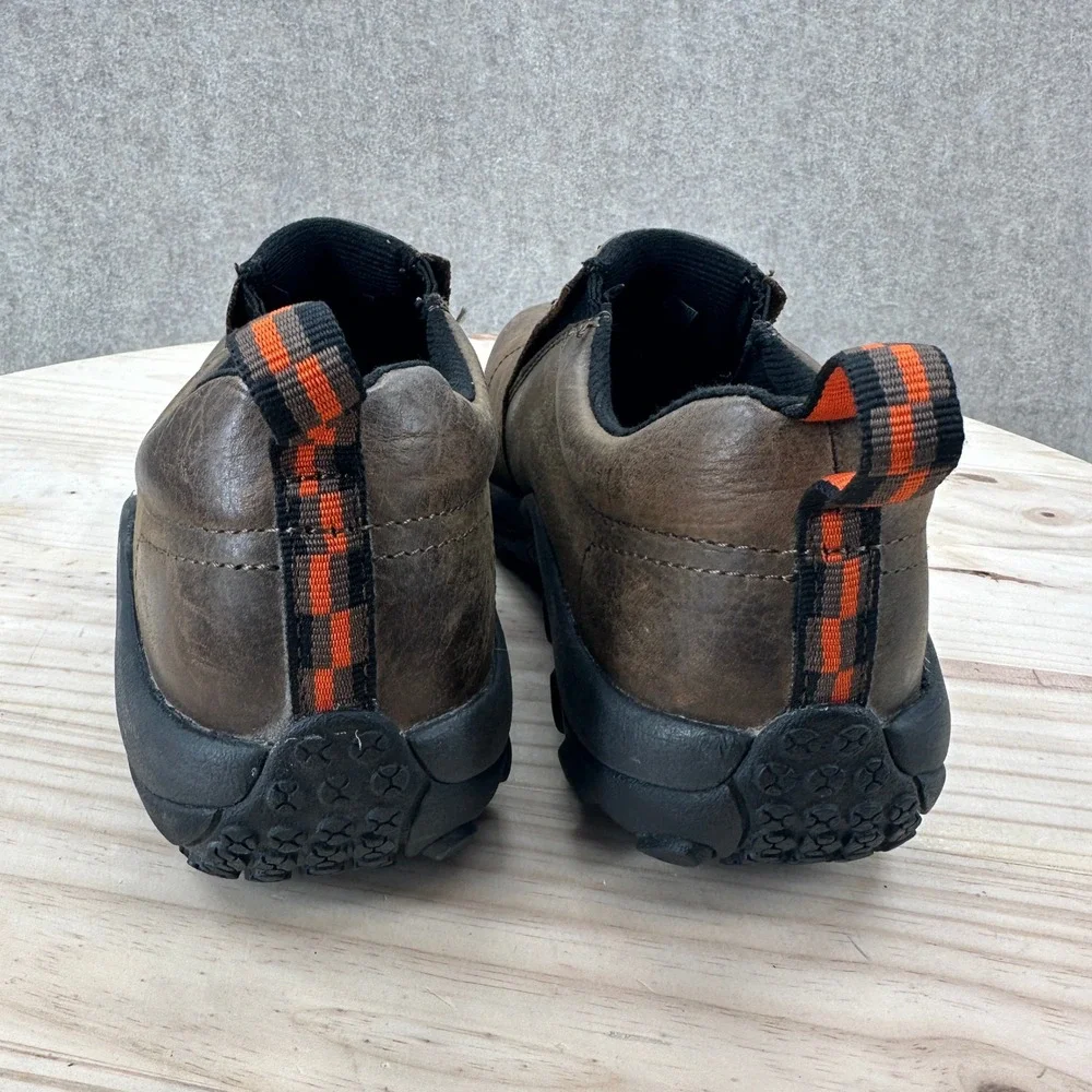 Merrell Jungle Moc Work Shoes Mens 7 Brown Leather Composite Toe Slip On
